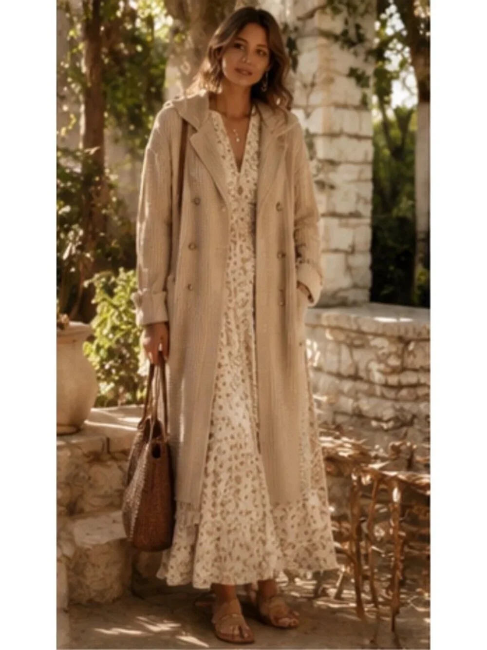 Free People One Landon Trench Coat In Sand Size Medium New With Tag
